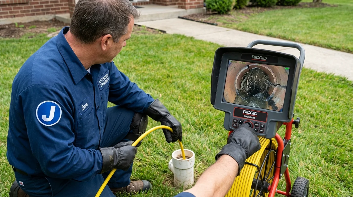 Sewer camera inspection being performed by Johns Plumbing LLC in Lemmon